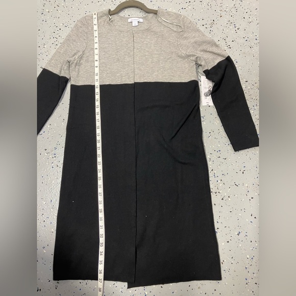 Liz Claiborne Open Front Long Cardigan Colorblock Womens SZ SM black & grey NWT - Picture 10 of 10